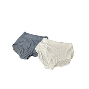 Bodily All-In Panty High Waisted Underwear 2-Pack Grey White Micromodal Womens L